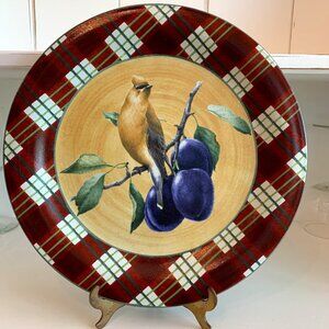 Lenox Waxwing Winter Greetings Everyday Tartan Dinner Plate
